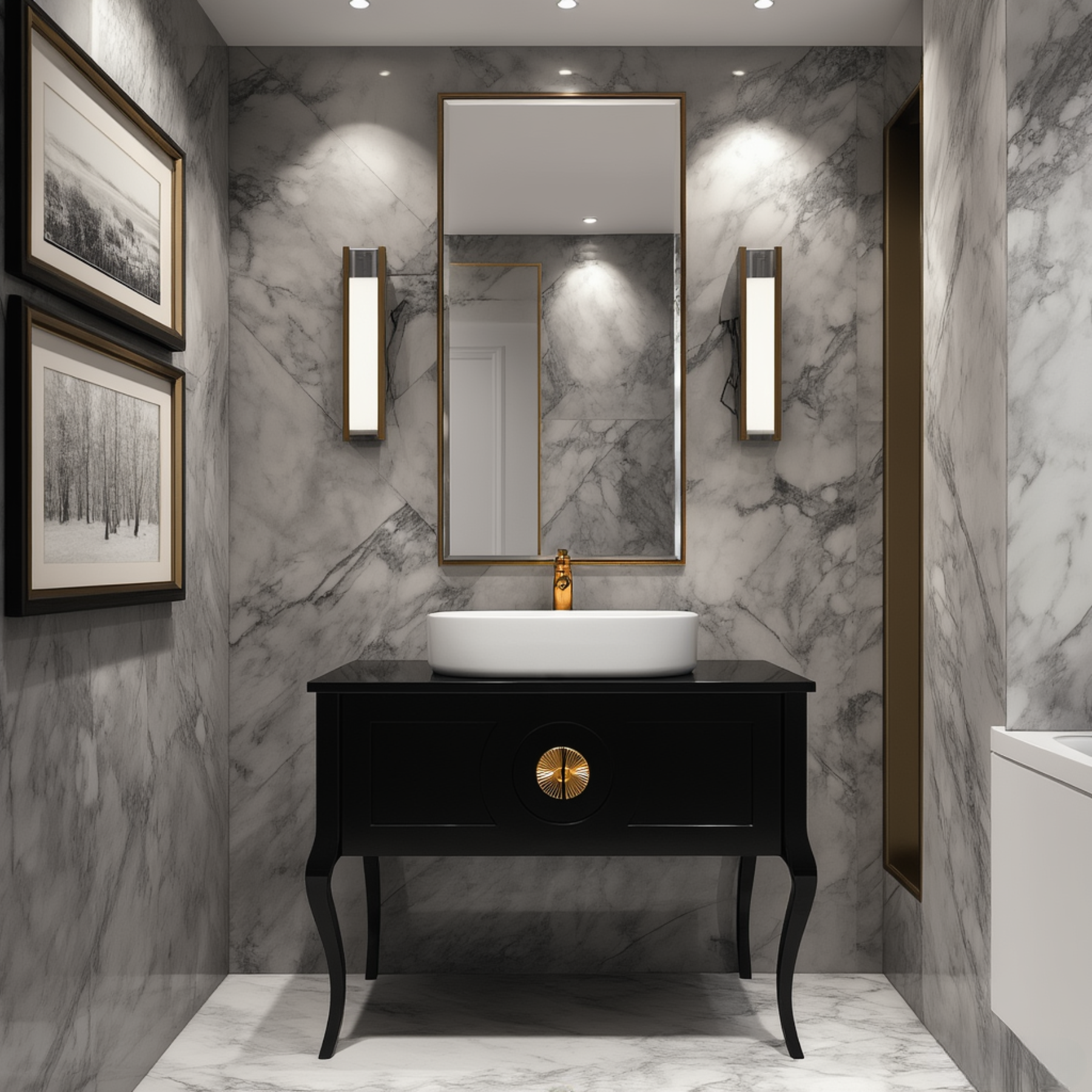 Elegancka klasyczna komoda szafka łazienkowa pod umywalkę Apollo 100 cm