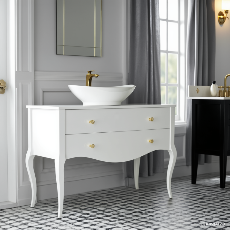 Komoda szafka łazienkowa Venus 120cm, glamour, wysoki połysk, biała