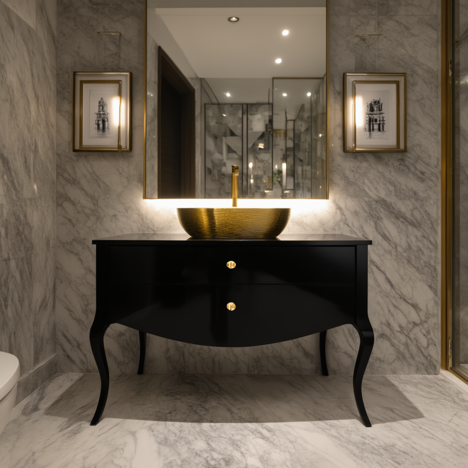 Komoda łazienkowa, szafka pod umywalkę glamour Venus 70, 90 lub 100cm, - obrazek 2